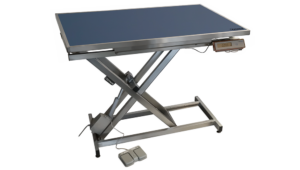 Table consultation électrique ELITE tapis et cadre avec pesée - Bleu foncé