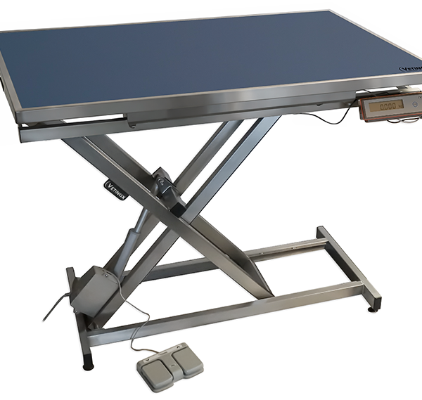 Table de consultation ELITE avec tapis et cadre et pesée automatique – Bleu foncé