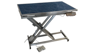 Table consultation électrique ELITE tapis et cadre avec pesée - Bleu motif