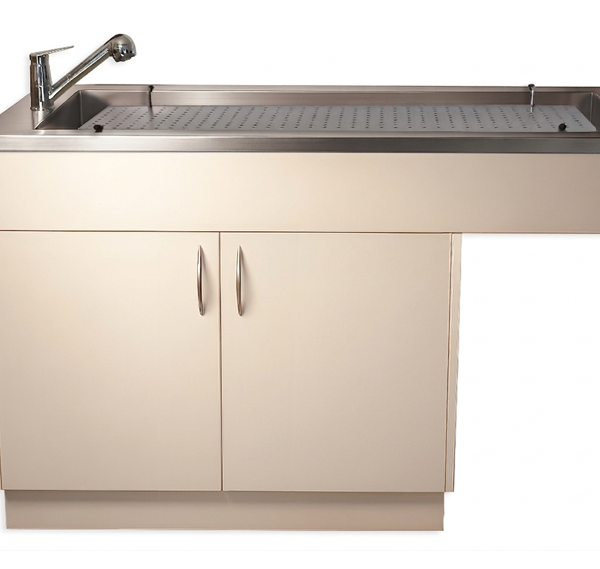 Table de préparation avec meuble hydro – plateau perforé