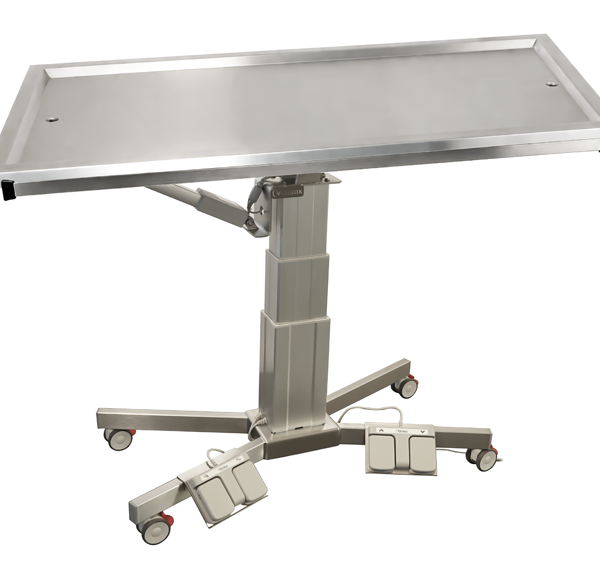 Table de chirurgie ELITE pied X colonne électrique – plateau 2 évacuations